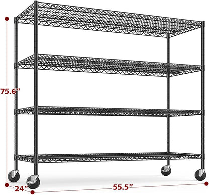 REIBII Set of 2 Storage Shelves Metal Shelving - Image 3