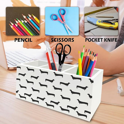 QZQE Black Dachshund Pen Pencil Holder Organizer - Image 6