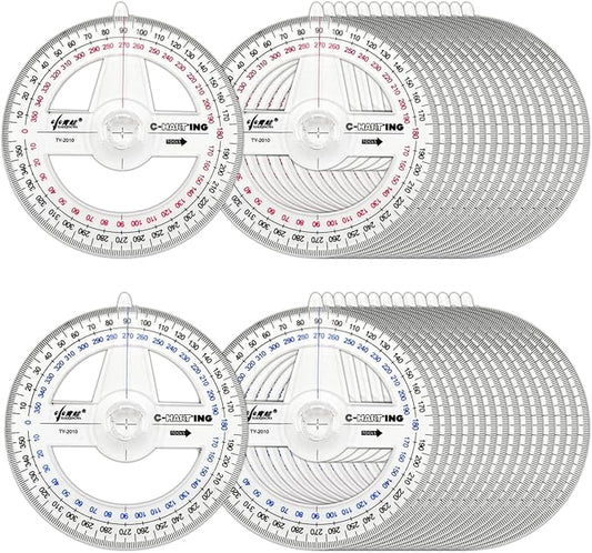 360° Protractor Pack of 30 Protactors Plastic Protractor Math Protractors Clear by LYHLYA