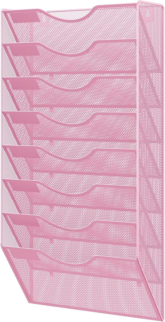 EasyPAG 8 Pocket Mesh Wall File Organizer, Hanging Paper Folder Holder by EasyPAG