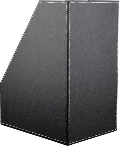 KINGFOM Wooden Leatherette Desktop File Folder Organizer and Document File - Image 5