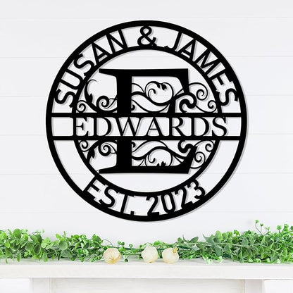 Personalized Metal Name Signs, Split Letter Monogram Wall Decor, Custom Last - Image 3