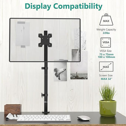 WALI Monitor Arm Mount for Desk, Single Extra Tall Computer Desk Mount - Image 3