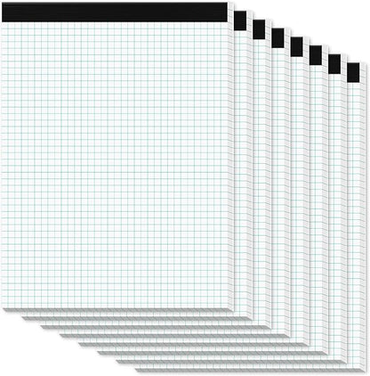 Zaviko Graph Paper Pads 8.5 x 11, 8 Pack, 4x4 Quad Grid Paper Pad 8-1/2" x 11" by Home