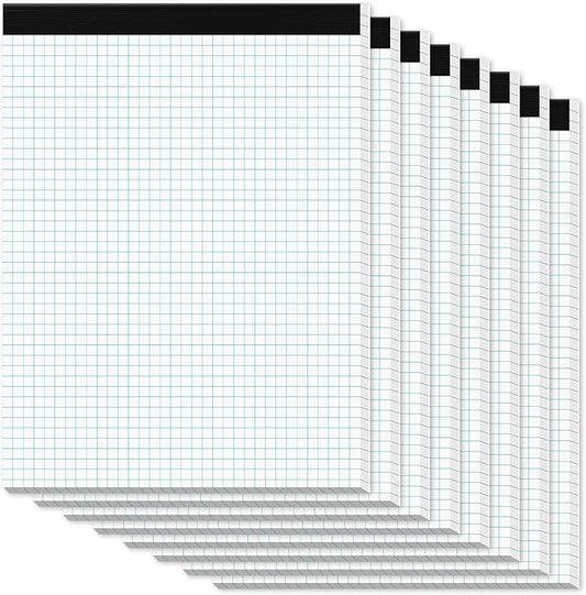 Zaviko Graph Paper Pads 8.5 x 11, 8 Pack, 4x4 Quad Grid Paper Pad 8-1/2" x 11" by Home