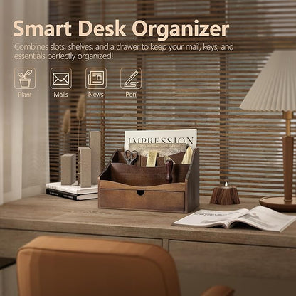 Rebee Vision Pine Wood Mail Organizer - Image 3