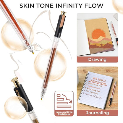 Retractable Glitter Gel Pens, 12 Colors Large Capacity Skin Tone Glitter - Image 5