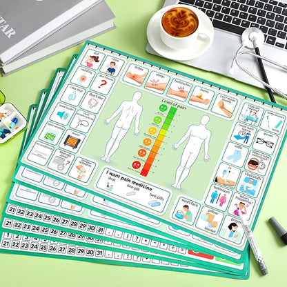 Geyoga 12 Pcs Nonverbal Communication Board, 16.73 x 11.22'' Patient Picture - Image 4