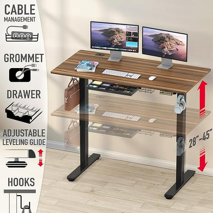 SHW 55 x 28 Inches Electric Height Adjustable Standing Desk - Image 4