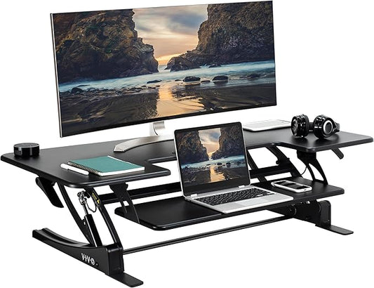VIVO 48 inch Height Adjustable Large Stand Up Desk Converter, V Series by VIVO