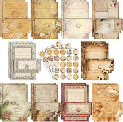 TaoBary 160 Pcs Stationery Paper Set 50 Double Sided Stationery Papers by TaoBary