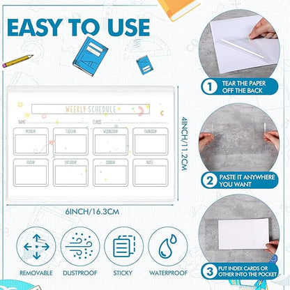 Outus Self Adhesive Shop Ticket Holders Clear Plastic Sleeves Adhesive Pockets - Image 2