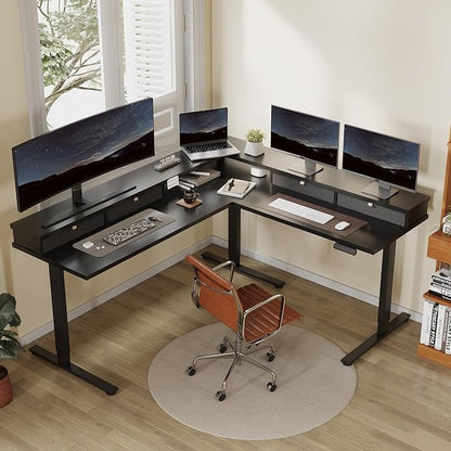 FLEXISPOT 71" Large L Shaped Standing Desk Electric Corner Table - Image 2