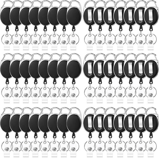 50 Pcs Badge Reels Retractable Heavy Duty Id Badge Holders Retractable Clip by TINSKY