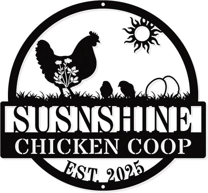 Personalized Chicken Coop Metal Signs Custom Chicken Coop Decor Chicken Coop by HYTSIGN