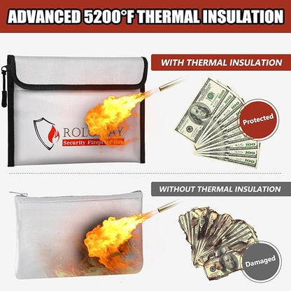 ROLOWAY Fireproof Bag 5200℉ Heat Insulated, Fireproof Money Bag - Image 3