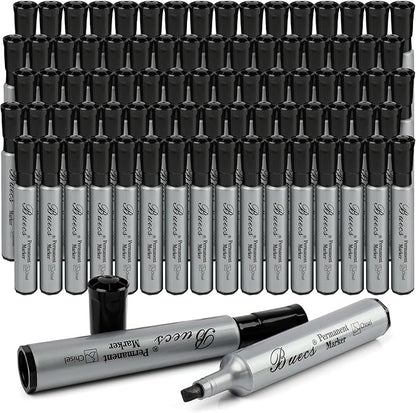 Buecs Permanent Markers, Chisel tip, Waterproof &Fade Resistant, Quick Drying by Buecs