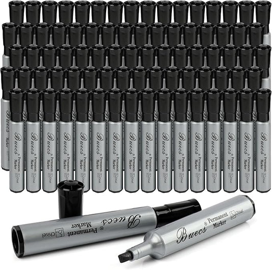 Buecs Permanent Markers, Chisel tip, Waterproof &Fade Resistant, Quick Drying by Buecs