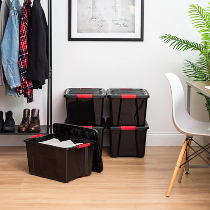 IRIS USA 40 Qt Stackable Plastic Storage Bins - Image 4