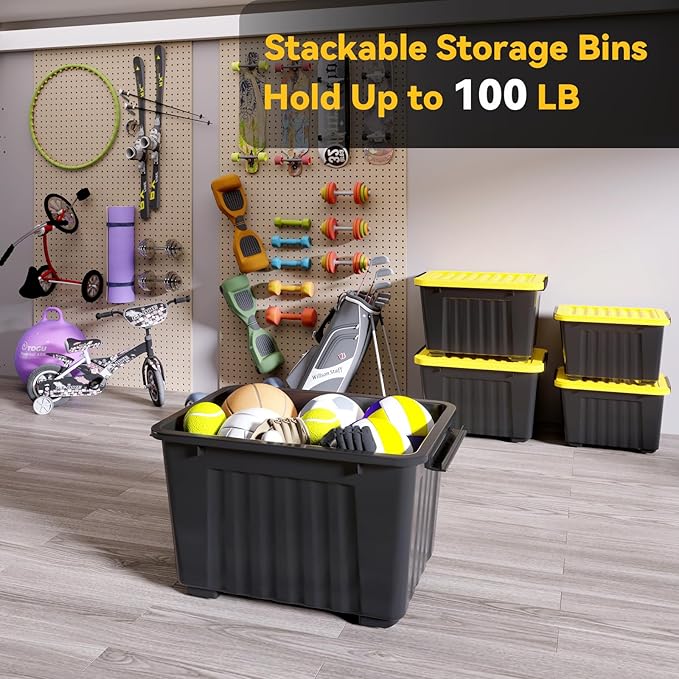 Nazhura 97 Quart Plastic Storage Bin, Stackable and Nestable Storage Boxes - Image 6