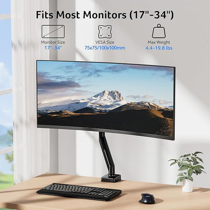 Acer Single Monitor Mount, Fully Adjustable Monitor Arm Fits 17 to 34 Inch - Image 2