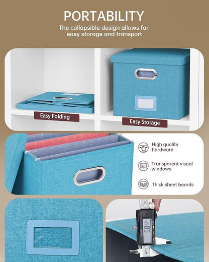 Oterri File Organizer with Lid, File Box, File Cabinet - Image 2