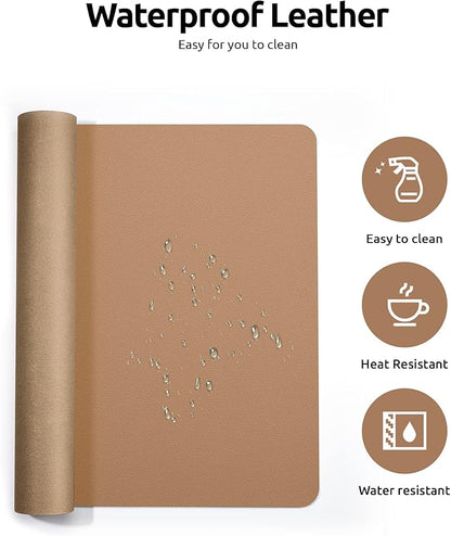 YSAGi Leather Desk Pad Protector, Office Mat, Large Mouse Pad, Non-Slip PU - Image 4