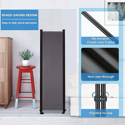 MAYOLIAH 6 Panel Room Dividers Folding Privacy Screen, 10ft Wide 6ft Tall - Image 4