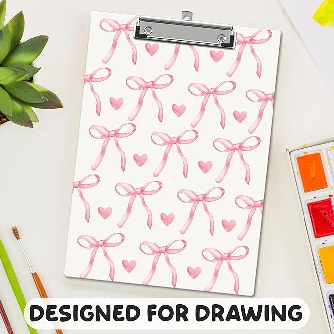APIILVPQ Pink Clipboard，Bow Clipboards - Image 6