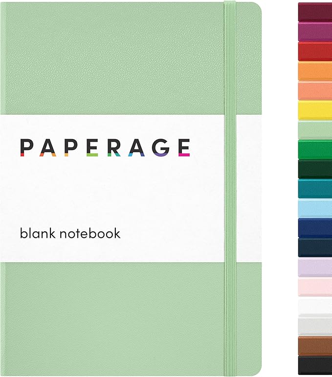 PAPERAGE Blank Journal Notebook, 160 Pages, Medium 5.6 in x 8 in by PAPERAGE