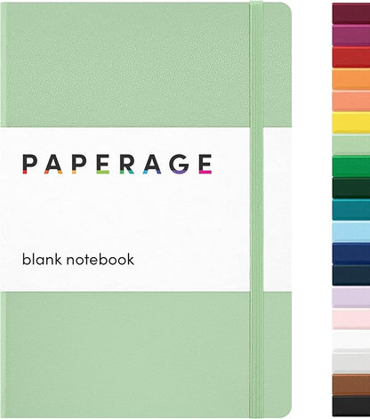 PAPERAGE Blank Journal Notebook, 160 Pages, Medium 5.6 in x 8 in by PAPERAGE