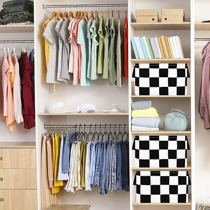 FUULOXE Storage Bin for Shelves Rectangle Closet Baskets Foldable Box - Image 7