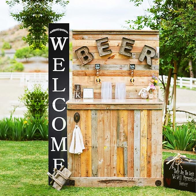 Tall Outdoor Welcome Sign - 6ft Black Rustic Modern Farmhouse Decor - Image 8