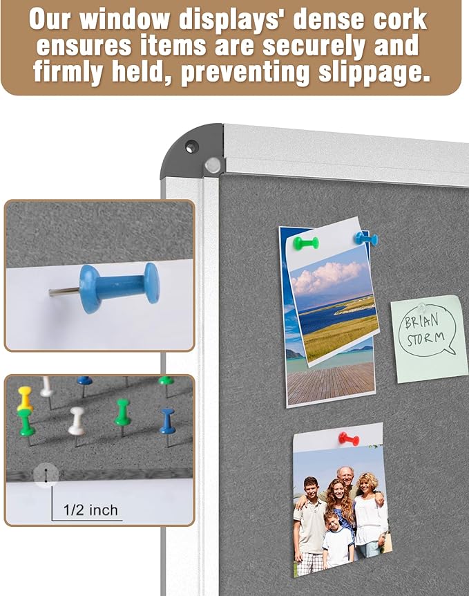 Mifuro 38"x28" Enclosed Bulletin Board, Lockable Weather-Resistant Aluminum - Image 6