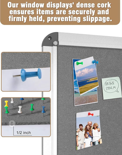 Mifuro 38"x28" Enclosed Bulletin Board, Lockable Weather-Resistant Aluminum - Image 6