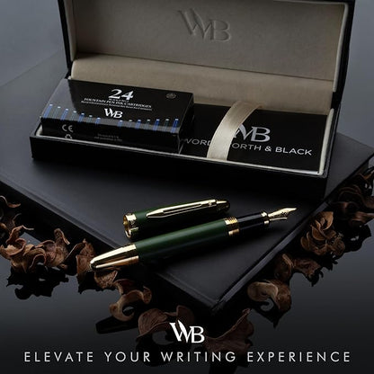 Wordsworth & Black Majesti Fountain Pen-, Luxury Case, 24K Gold Finish; 18K - Image 2