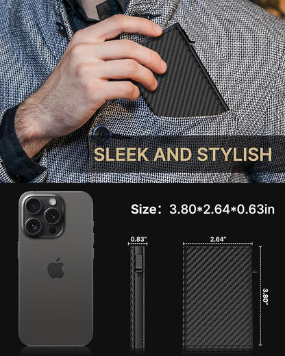typecase Mens Wallet Card Holder: Pop Up Aluminum Case, Carbon Fiber Leather - Image 5