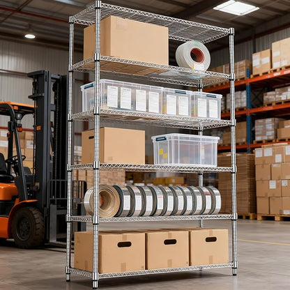 M MZG 6 Tiers Shelf 2100 lbs Steel Storage Shelving Utility Shelving Unit Steel - Image 8