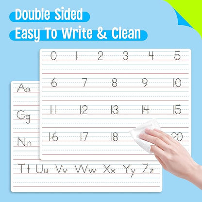 8 Packs Alphabet & Number Whiteboards, Double Sided Dry Erase Board Letters - Image 4