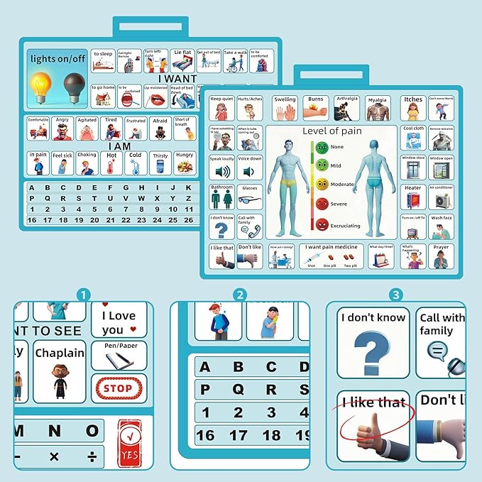 2 Pcs 15''x 11''Nonverbal Communication Board, - Image 2