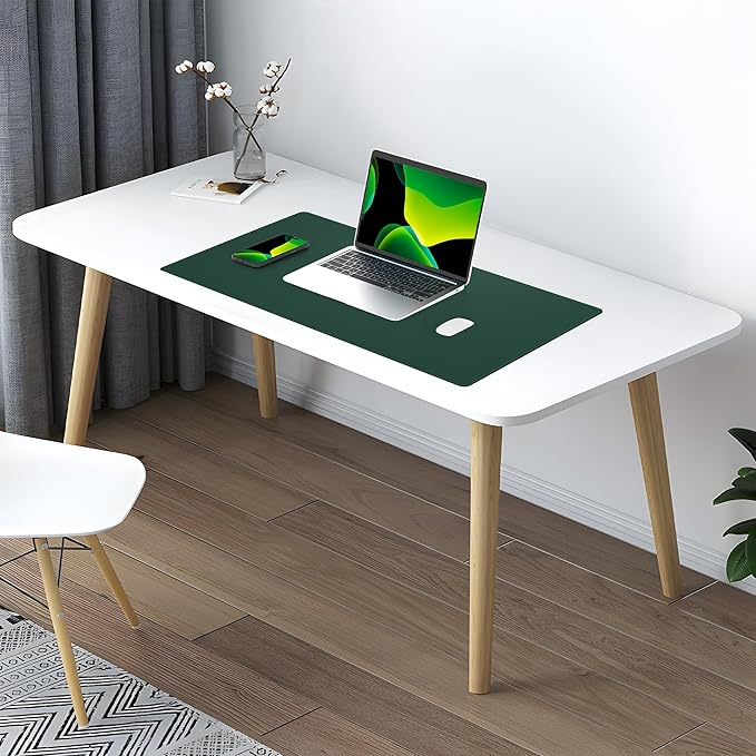 AFIING Dual-Sided Desk Pad, Natural Cork & PU Leather, Desk Mat Protector - Image 5