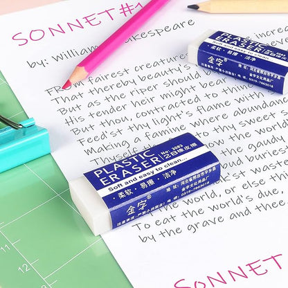 Tamaki 24 Pack Pencil Erasers, Large White Erasers - Image 6