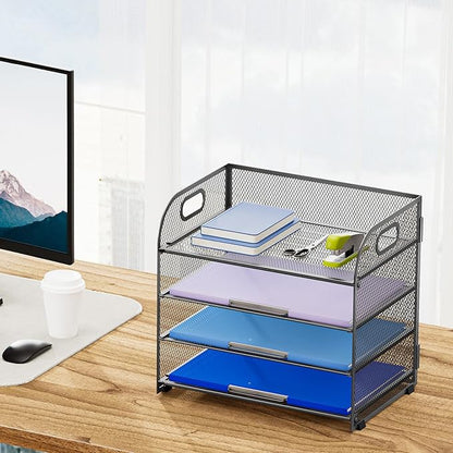 Marbrasse 4 Tier Paper Organizer Letter Tray - Image 6