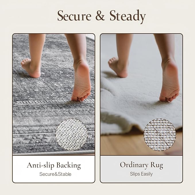 GENIMO 6x9 Area Rugs for Living Room, Machine Washable Non Slip Rugs, Low Pile - Image 9
