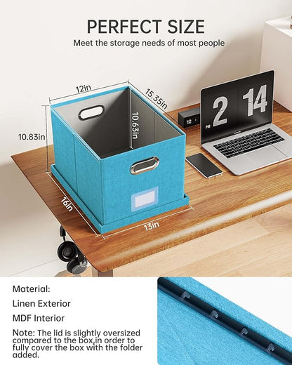 Oterri File Organizer with Lid, File Box, File Cabinet - Image 3