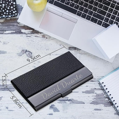 Taikuri Custom Business Card Holder Personalized Engraved Leather Business Card - Image 2