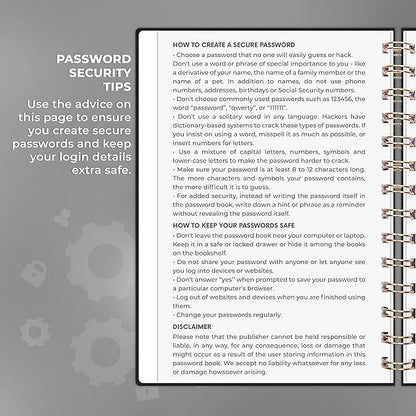 Clever Fox Password Book Spiral – Internet Address & Password Organizer - Image 5