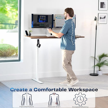 VIVO Electric 60 x 24 in Rustic Standing Desk, Memory Height Adjustment - Image 4