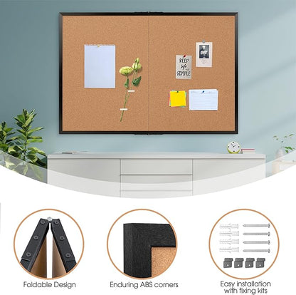 Board2by Extra Large Cork Bulletin Board 60" X 48", Foldable Notice Pin Board - Image 6