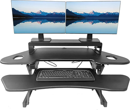 Rocelco 46" Height Adjustable Corner Standing Desk Converter - Image 2